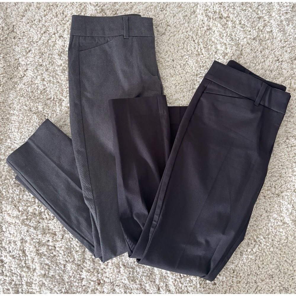 LOFT Gray and Black modern skinny Women's Trousers